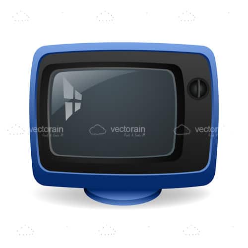 Retro Blue Television Icon